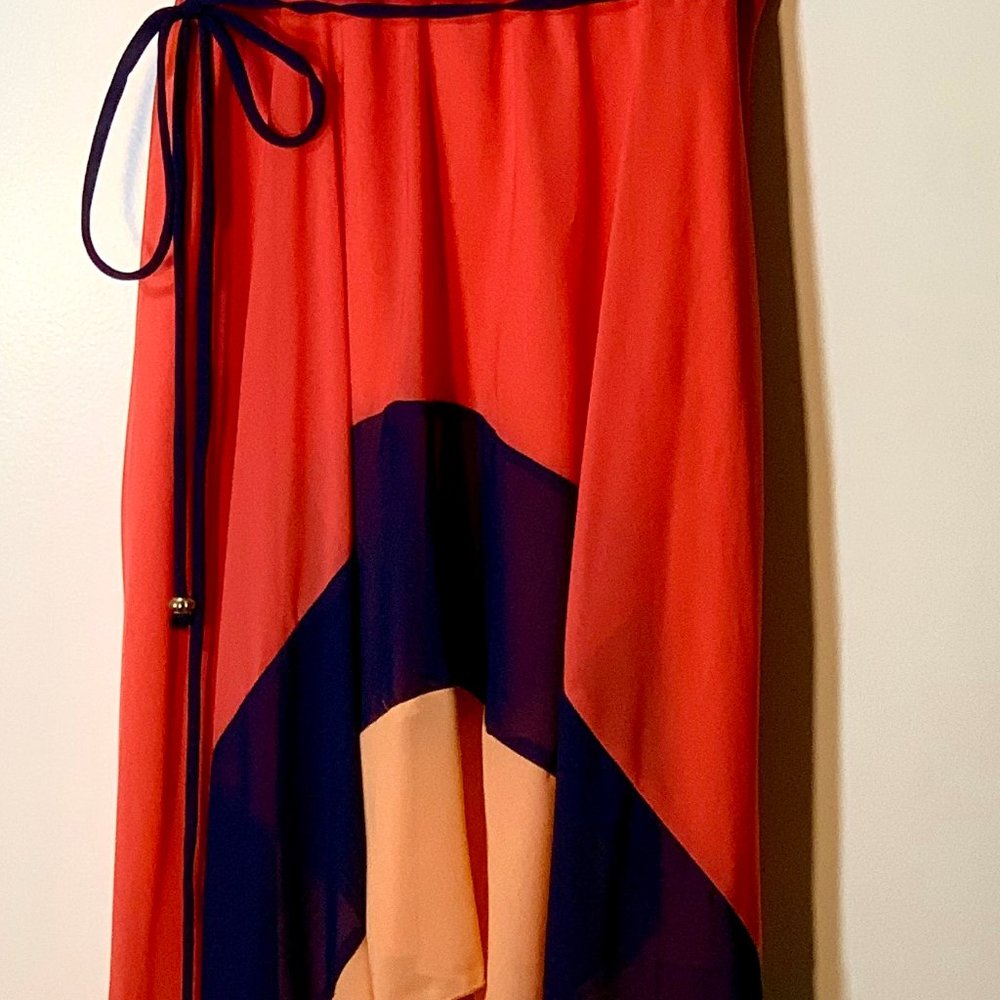 Paperdoll High Low dress Color Blocked